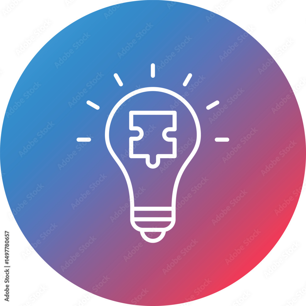 Poster solution line gradient circle background icon