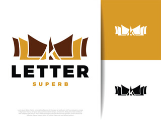 Initial Letter K Roof of Padang House Icon Illustration Design