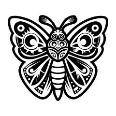 A solid style icon of butterfly