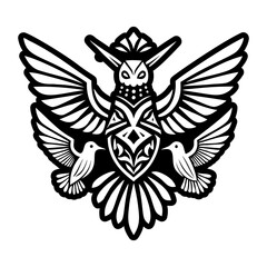 Obraz premium Hummingbird symbol icon in glyph style
