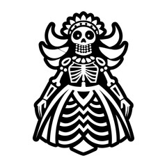 A glyph style icon of skeleton