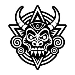Naklejka premium Evil spirit icon in solid style