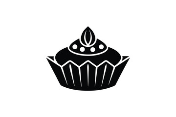 Delicious cupcake silhouette sweet treat bakery dessert icon
