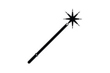 Magical star wand silhouette icon design element