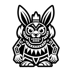 Rabbit god icon in glyph style