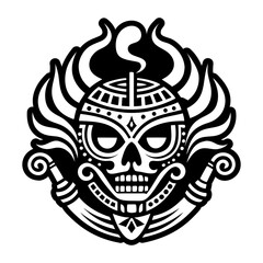 Mexican warrior icon in filled style