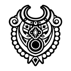 Naklejka premium A solid style icon of nacklace