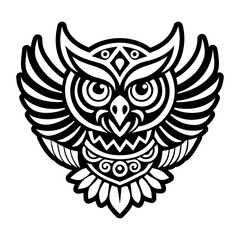 Mixtec owl icon in solid style