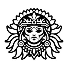 Female deity icon in filled style