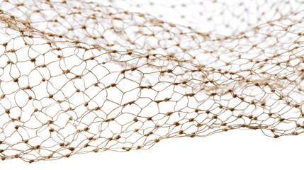 Delicate Texture of Untangled Fishing Net Against Bright Background in Artistic Composition