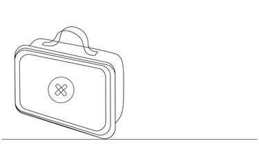 Doctor's Bag Continuous single line drawing