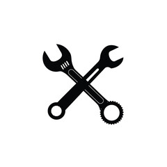 silhouette of mechanic wrench icon on white background