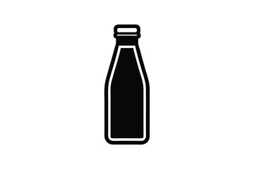 Simple silhouette of a glass bottle beverage container