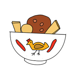 meatballs on white background. Cartoon Style Illustration