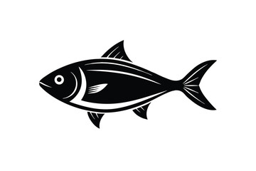 Black silhouette of a fish seafood ocean animal