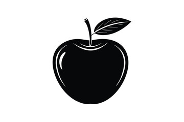Black apple silhouette simple fruit icon graphic