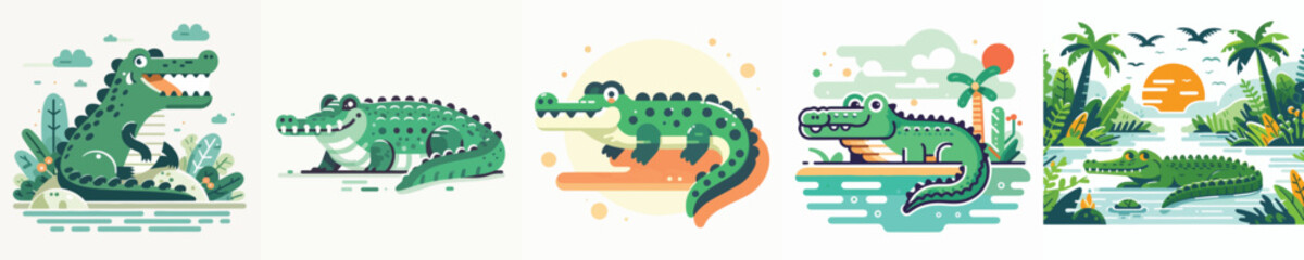 Vector of a crocodile