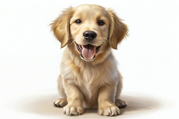 Adorable Golden Retriever Puppy Studio Portrait