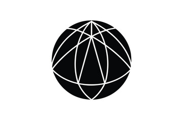 Global network connection silhouette abstract sphere design