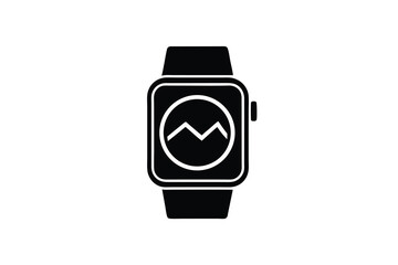 Smartwatch silhouette icon fitness tracker health monitoring device