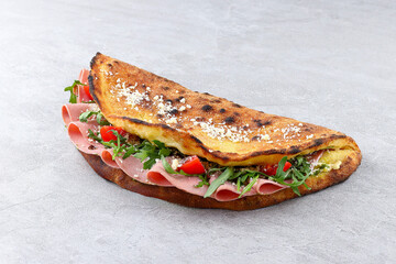 Enjoy a Delicious Ham Omelette Sandwich packed with Fresh and Flavorful Ingredients today