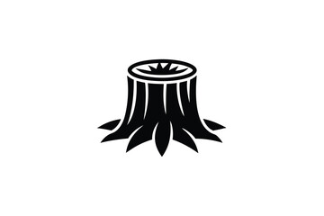 Tree stump silhouette icon nature symbol forestry wood
