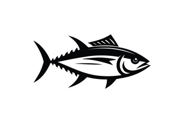 simple and unobtrusive Tuna fish  vector silhouette illustration isolated in white background