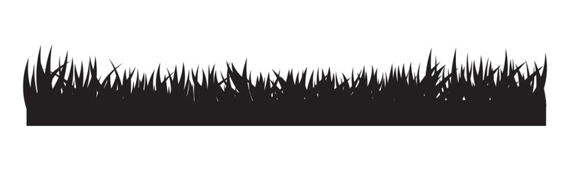 Black grass silhouette vector