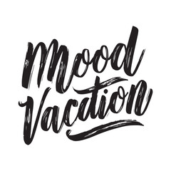 Stylish calligraphy text logo Mood Vacation