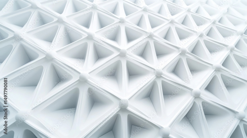 Poster abstract white geometric triangular pattern.