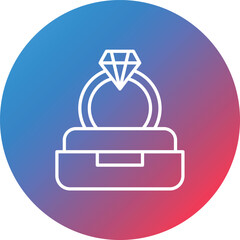 Diamond Ring Line Gradient Circle Background Icon