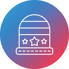 Winter Hat Line Gradient Circle Background Icon