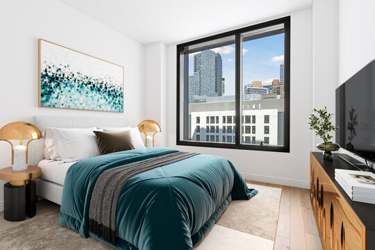 Contemporary interior design of a bedroom