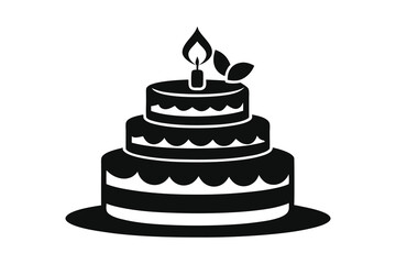 birthday cake with candles vector illustration on white background