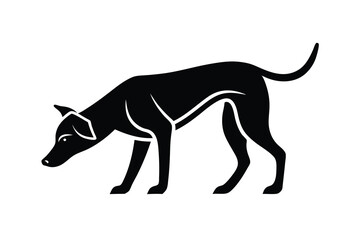 Black dog silhouette canine animal pet profile side view