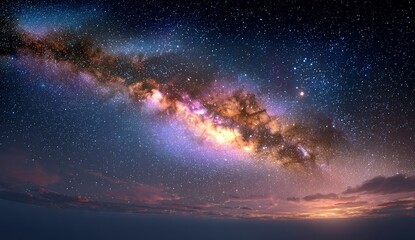 Fototapeta premium Stunning view of the Milky Way galaxy spanning the night sky.