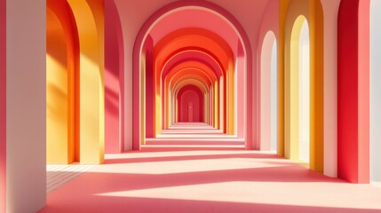 Fototapeta premium Colorful Archway Corridor.