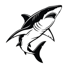 Fototapeta premium Shark silhouette vector art illustrations