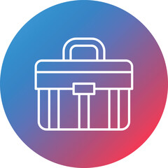 Briefcase Line Gradient Circle Background Icon