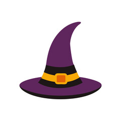 Naklejka premium Vector illustration of a witch hat for Halloween