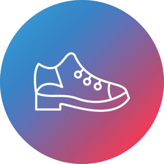 Casual Shoes Line Gradient Circle Background Icon