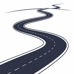 asphalt road with a white background