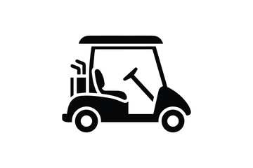 simple and unobtrusive Golf cart vector silhouette illustration isolated in white background