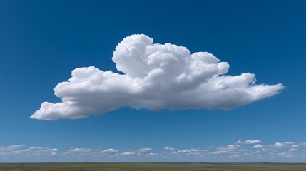 Obraz premium Cumulus Cloud over Vast Prairie with Summer Sky.