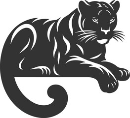 Vector jaguar clip art drawing black animal silhouette
