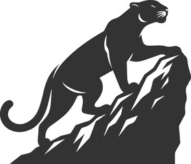Vector jaguar clip art drawing black animal silhouette
