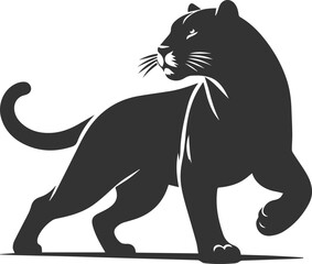 Vector jaguar clip art drawing black animal silhouette