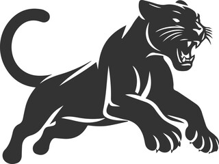 Vector jaguar clip art drawing black animal silhouette