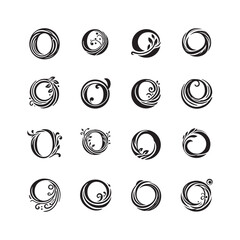 Set of letter O icons with leaf vine shape, alphabet O logo collection in botanical and organic design style for eco branding and green business use

