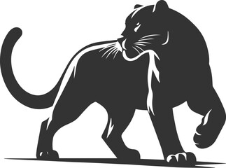 Vector jaguar clip art drawing black animal silhouette